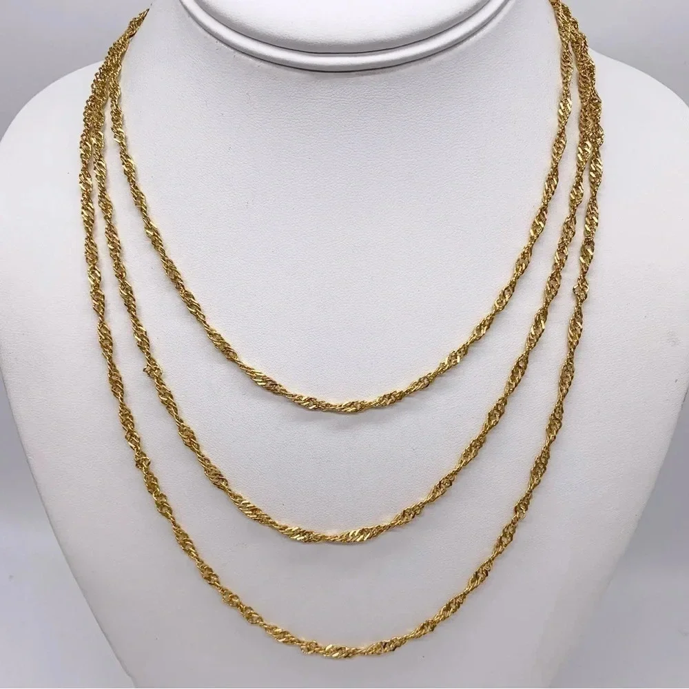 Trifari Crown Trifari Vintage 3-Strand Gold Chain Necklace